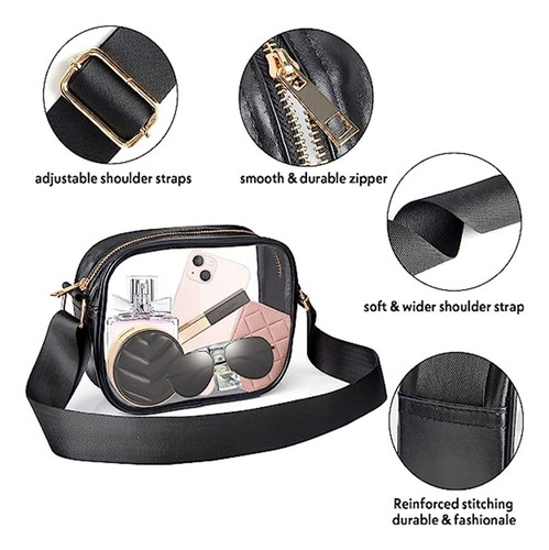 Bolso Bandolera Transparente Con Correa De Hombro Ajustable