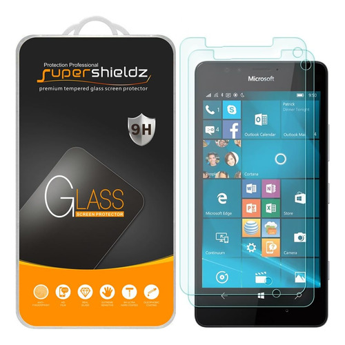  2-pack  Supershieldz Para Microsoft Lumia 950 Protector De