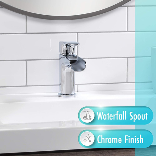 H07l-412-av-ch - Grifo Para Lavabo De Baño, Cascada De Una M