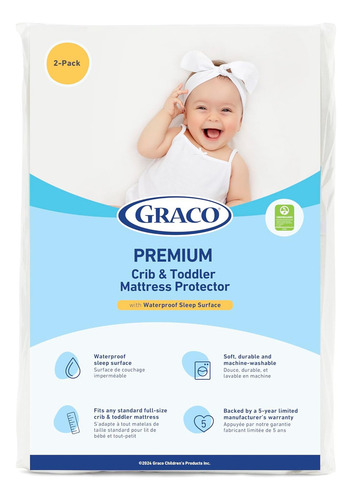 Graco Premium Protector De Colchón Impermeable Para Cuna Y N