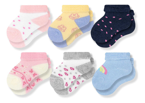 Medias De Bebé Acolchadas Niña Mrhappy Pack X 6 Pares