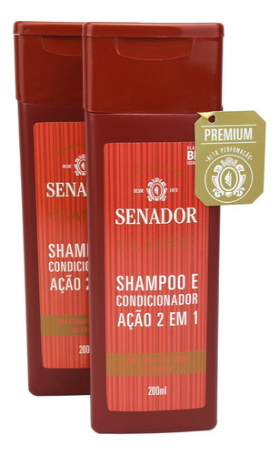 Shampoo 2 Em 1 Senador 200ml Classic Kit Com 2