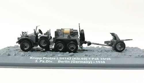 Miniatura Diecast 1/72, Camión Krupp Protze + Pak 35/36