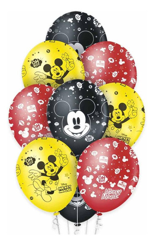 Balão Bexiga Premium Festa Aniversário Mickey Infantil 12pol