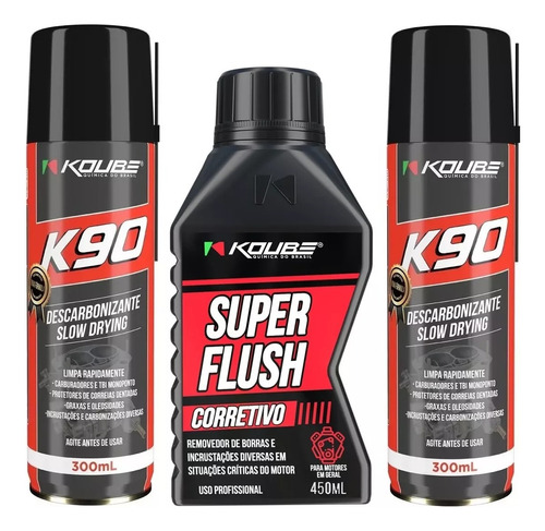 Kit 2 Slow Drying K90 + Motor Hiper Flush Corretivo Koube