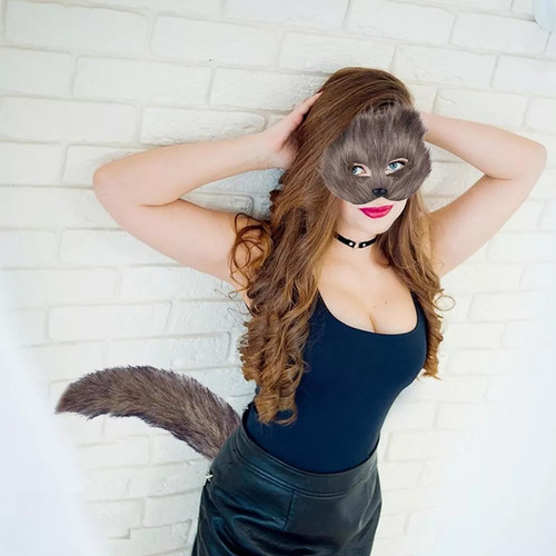 Disfraz De Cola De Lobo Con Forma De Zorro Peludo Para Fiest