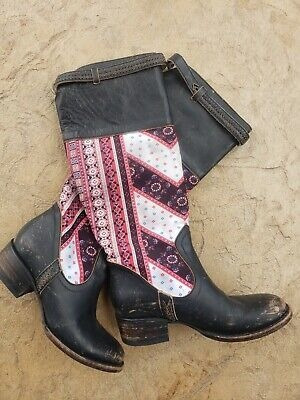 Botas Cuero Y Tela Folk Freebird  Talle 37