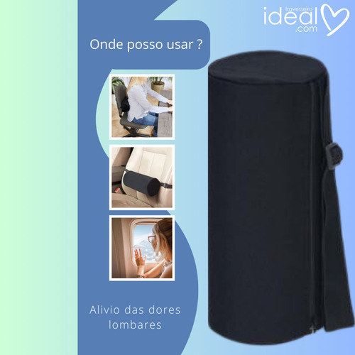 Rolo Almofada Lombar Com Elástico E Clipes De Fixação