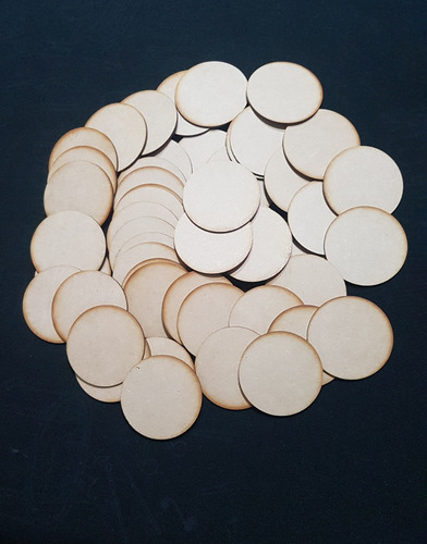 Imagen 2 de 2 de 50 Circulos 3cm En Madera Mdf