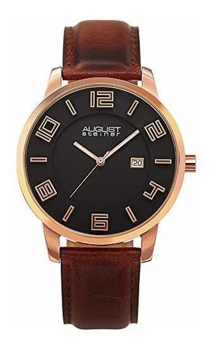 August Steiner Men's Slim Watch - Swiss Quartz With Date Win