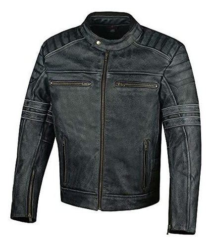 Chaqueta De Cuero Para Moto Hombre Shadow