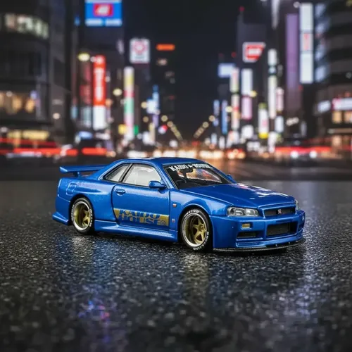 ミニGT 街道ハウス　日産スカイライン GT-R R34　街道 ワークス V2 Kaido House Nissan Skyline Gt-r (r34) Mini Gt Shinjuku V2