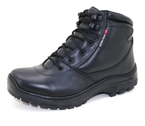 Bota Coturno Militar Atron Cano Baixo Unissex Couro 282