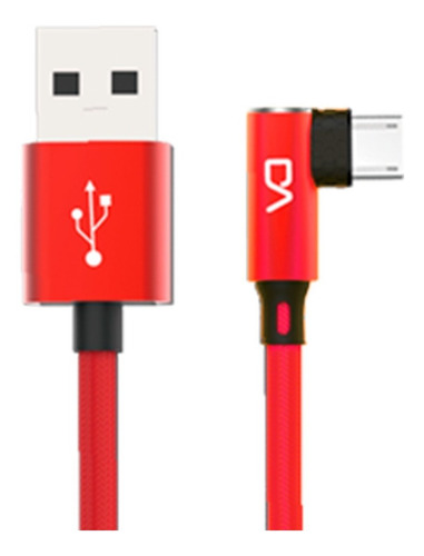 Cable Da Micro Usb Mallado Lateral Rojo