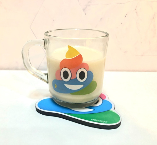 Taza Vidrio Templado Popo Caca Emoji Caquita Acabajo