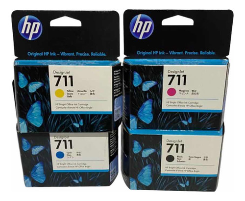 Pack 4 Cartuchos 711 Hp Originales Cz130a Cz131a Cz132a Cmyk