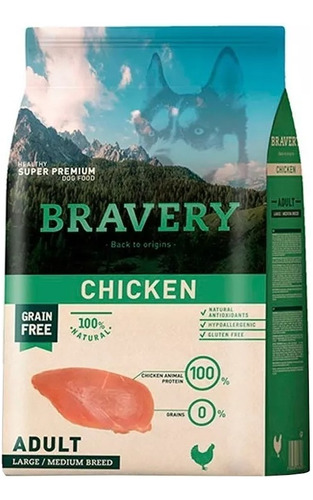 Bravery Chicken Adult Large/medium Breeds 4 Kg