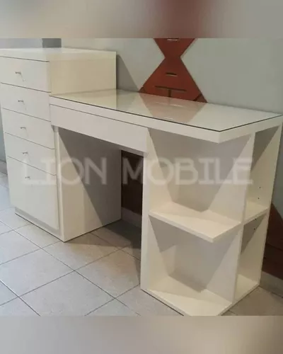 Mesa Maquillaje Con Cajon 1mt Con Cajonera Movil Melamina