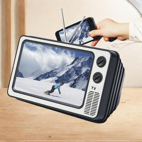 Amplificador De Tv De Design Retrô De 11" Cinza