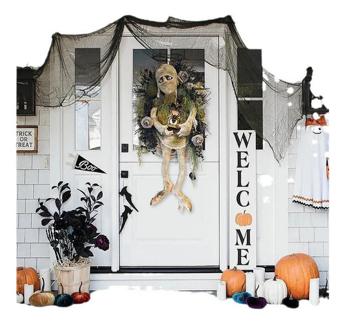 Corona Grande De Halloween Con Forma De Momia For Decoració