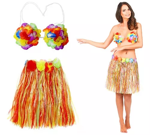 Falda Traje de falda de hierba para fiesta, disfraz hawaiano para escenario  de playa (púrpura) Kuymtek Púrpura Única para Unisex