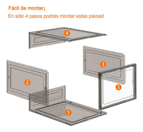 Zapatos Apilables Resee Estantes Plasticos Transparentes 6 Piezas Gris De Abs