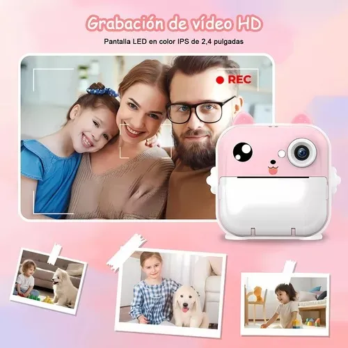 Mini Impresora Con Cámara Instantánea Para Niños Y Niñas Rosa