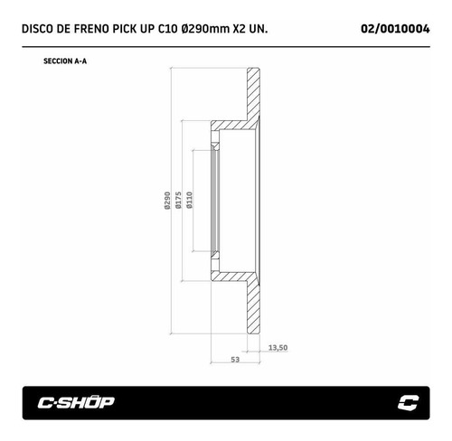 Discos De Freno Chevrolet C10 6 Agujeros Macizos C-shop