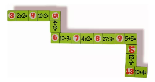 Jogo Dominó De Operações Da Tabuada Em Madeira 28 Peças