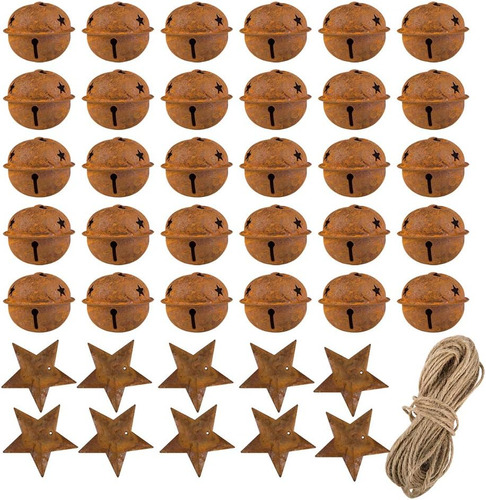 30 Pcs Campanas De Metal Rústicas De Navidad, Sonku 1.57 Pul