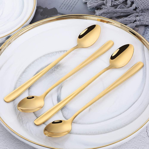 Buyer Star Juego De 6 Cucharas De Té Helado De Mango Largo,
