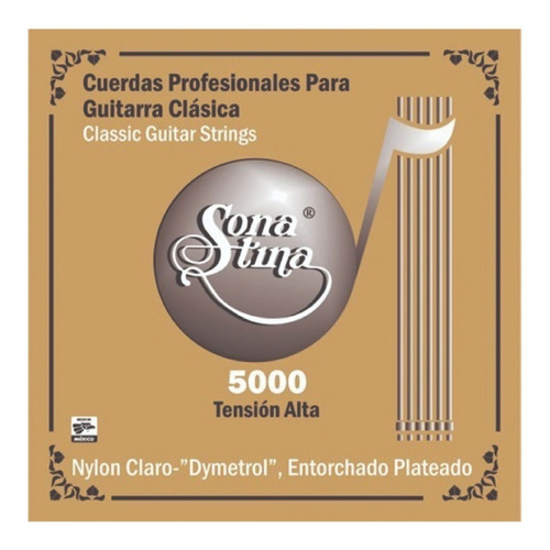 Sonatina 5000 Cuerdas Para Guitarra Clásica Tensión Alta
