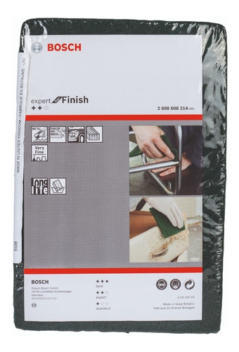 Imagen 3 de 5 de Paño Abrasivo Bosch Expert For Finish (verde)