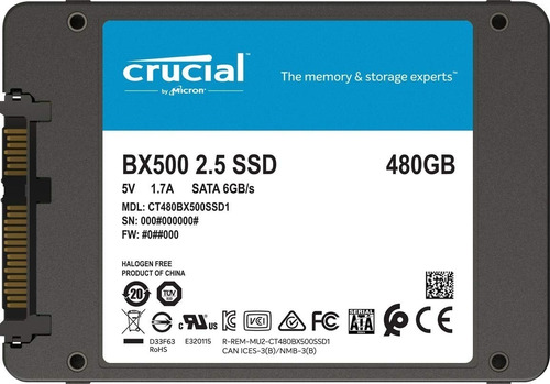 Ssd Disco Solido Crucial 480gb Modelo Bx500 Caja