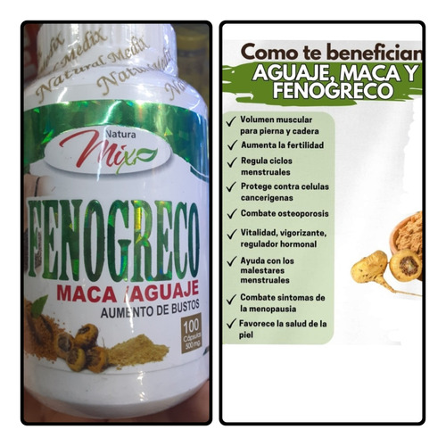 Fenogreco Con Aguaje & Maca 3 En 1 De 100 Cápsulas Promoción