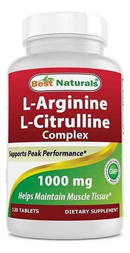 Best Naturals Complejo L Arginina L Citrulina 1000g 120 Tabs