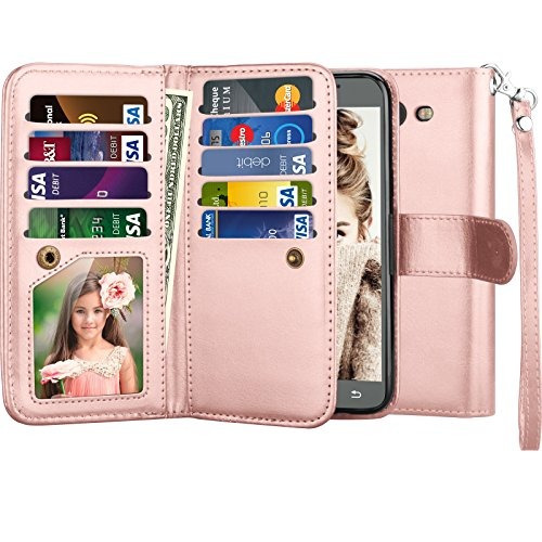 Galaxy J7 V Case, Galaxy J7 Sky Pro / J7 Perx Wallet Case, N