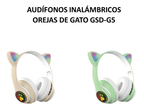 Audífonos Inalámbricos Orejas De Gato Gsd-g5