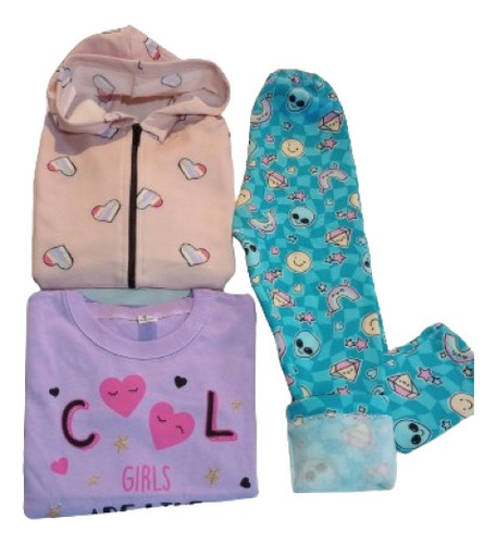 Campera Termica Soft-calza-camiseta Pack 3 Prendas Nena