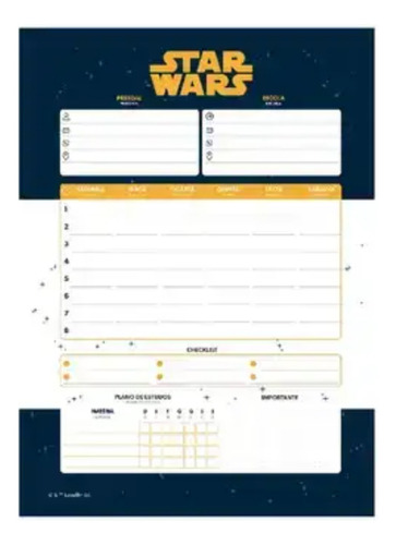Caderno Inteligência Artificial Star Wars 80 Folhas Cor Preto