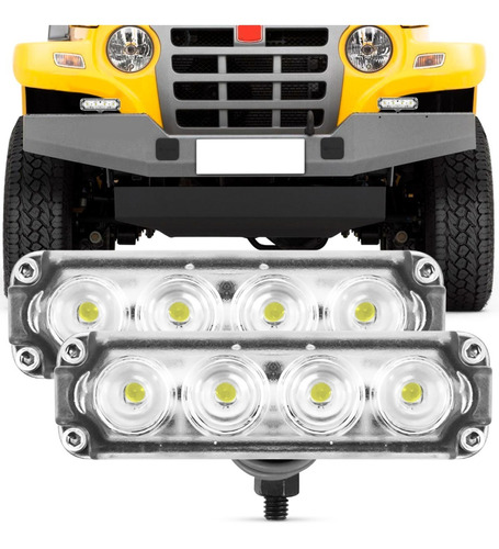 2 Farol Auxiliar Led Jeep Caminhonete Gaiola Buggy Moto 12v