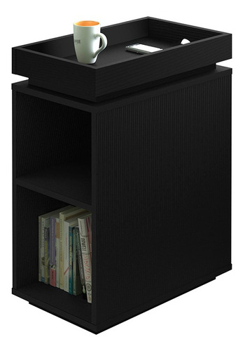 Mesa Lateral, De Teléfono, De Noche, Bertolini Olivia Negra Color Negro