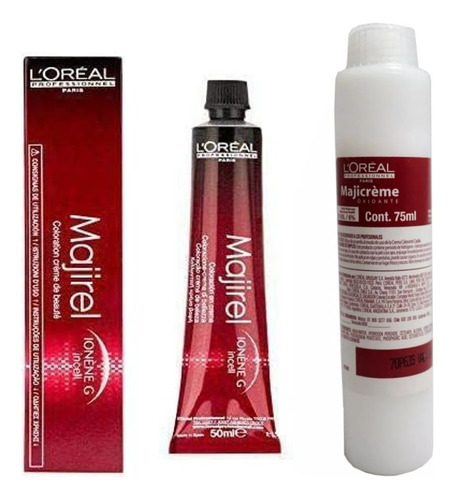 Kit Tintura Majirel Loreal 50gr + Oxidante Majicream 75ml