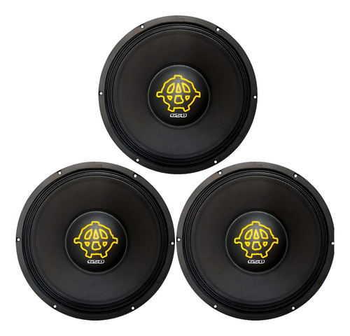 3 Médio Grave Spyder 12 Pol Cone Seco 650w Rms Som Carro