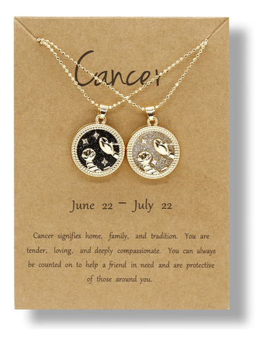 (11#mold)12 Constellation Coin Chain Card Necklaces Day Nigh