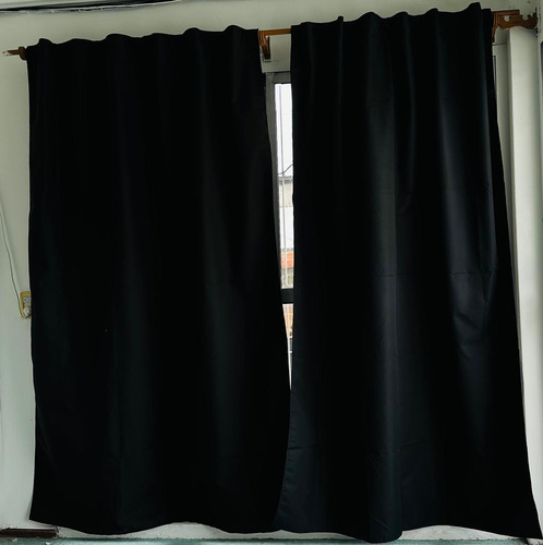 Cortinas Blackout Textil 210 Alto Negro