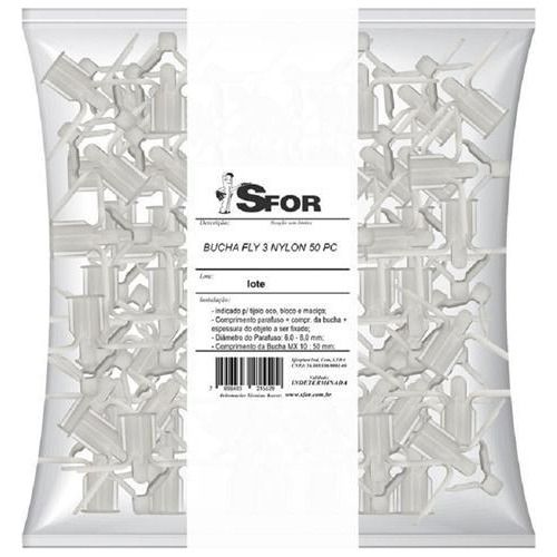 Bucha Nylon Sforbolt Para Gesso 10 X 40 Mm 50 Peças