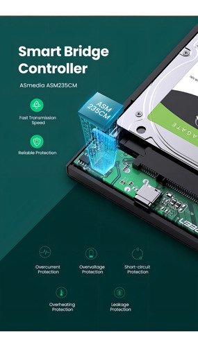 Case para HDD/SSD Ugreen 50743.0 de 2.5"