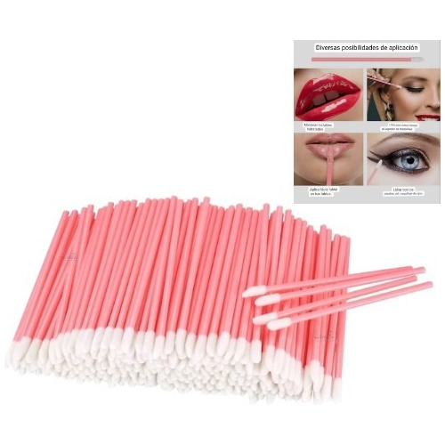 600 Lip Brush Desechable Para Pestañas, Labios, Microblading Rosa