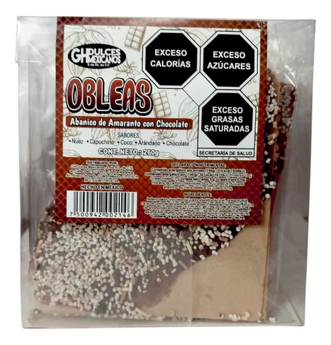 Oblea De Amaranto Con Chocolate Abanico 5 Sabores Gh